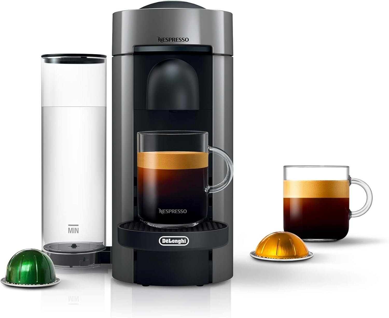 Nespresso Vertuo Plus Coffee and Espresso Maker by De’Longhi, Grey
